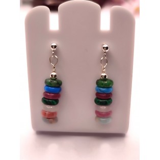 Mixed Gemstone French Post Style Earrings - Rainbow Collection